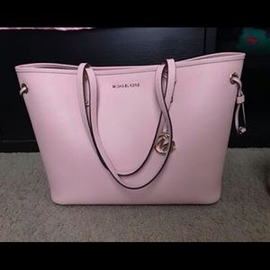 MK pink tote with wristlet and organizer